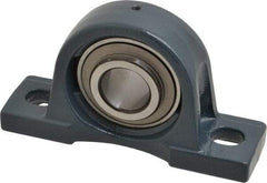 Value Collection - 6-3/4" OALBall Bearing Pillow Block - Cast Iron - Exact Industrial Supply