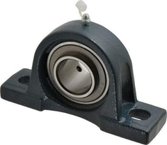 Value Collection - 6-3/4" OALBall Bearing Pillow Block - Cast Iron - Exact Industrial Supply