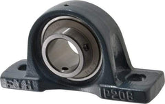 Value Collection - 7-1/8" OALBall Bearing Pillow Block - Cast Iron - Exact Industrial Supply