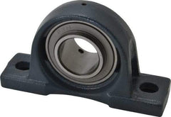 Value Collection - 7-3/8" OALBall Bearing Pillow Block - Cast Iron - Exact Industrial Supply