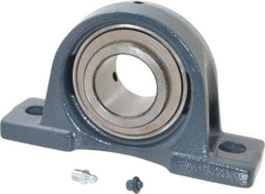 Value Collection - 8-13/16" OALBall Bearing Pillow Block - Cast Iron - Exact Industrial Supply
