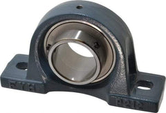 Value Collection - 9-1/2" OALBall Bearing Pillow Block - Cast Iron - Exact Industrial Supply