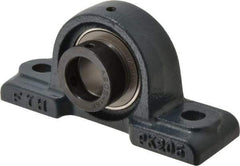 Value Collection - 5-1/2" OALBall Bearing Pillow Block - Cast Iron - Exact Industrial Supply