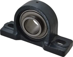 Value Collection - 7-1/8" OALBall Bearing Pillow Block - Cast Iron - Exact Industrial Supply