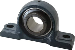 Value Collection - 8-13/16" OALBall Bearing Pillow Block - Cast Iron - Exact Industrial Supply