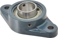 Value Collection - 5-9/16" OALBall Bearing Pillow Block - Cast Iron - Exact Industrial Supply