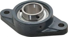 Value Collection - 6-1/8" OALBall Bearing Pillow Block - Cast Iron - Exact Industrial Supply
