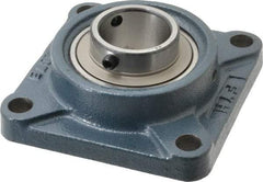 Value Collection - 4-5/8" OALBall Bearing Pillow Block - Cast Iron - Exact Industrial Supply