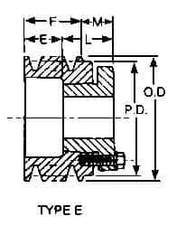 Browning - 1/2 to 1-5/8 Bore Diam, 3-3/4" Outside Diam, QD Bushed V Belt Sheave - 3.0 A Diam Belt Pitch - Exact Industrial Supply