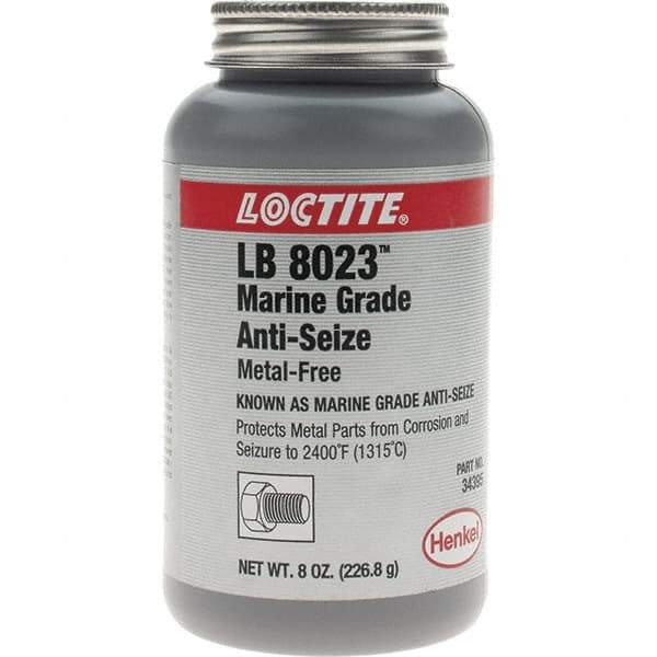 Loctite - 8 oz Brush Top Marine Grade Anti-Seize Lubricant - Calcium Sulfonate, 2,400°F - Exact Industrial Supply