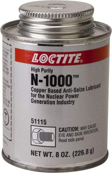 Loctite - 8 oz Brush Top Anti-Seize Lubricant - Copper, 1,800°F, Copper - Exact Industrial Supply