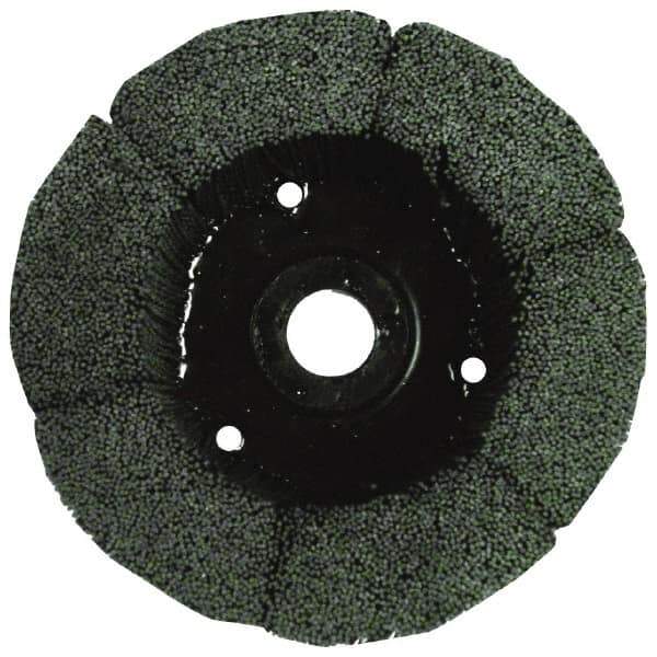 Osborn - 10" 180 Grit Silicon Carbide Crimped Disc Brush - Very Fine Grade, Plain Hole Connector, 1-1/2" Trim Length, 3/4" Shank Diam, 7/8" Arbor Hole - Exact Industrial Supply