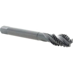 Emuge - 7/16-14 UNC 3 Flute 2B Modified Bottoming Spiral Flute Tap - Cobalt, Oxide Finish, 3-5/32" OAL, Right Hand Flute, Right Hand Thread, Series Enorm - Exact Industrial Supply