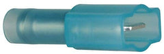 3M - 16 to 14 AWG, Nylon, Fully Insulated, Male Wire Disconnect - 1/4 Inch Wide Tab, Blue, RoHS 2011/65/EU Compliant - Exact Industrial Supply