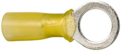 3M - 12-10 AWG Partially Insulated Crimp Connection Circular Ring Terminal - 3/8" Stud, Copper Contact - Exact Industrial Supply