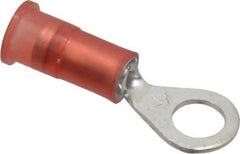 3M - 22-18 AWG Partially Insulated Crimp Connection Circular Ring Terminal - #10 Stud, Copper Contact - Exact Industrial Supply