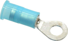 3M - 16-14 AWG Partially Insulated Crimp Connection Circular Ring Terminal - #8 Stud, Copper Contact - Exact Industrial Supply