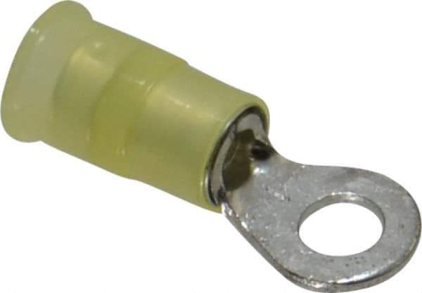 3M - 12-10 AWG Partially Insulated Crimp Connection Circular Ring Terminal - #10 Stud, Copper Contact - Exact Industrial Supply