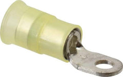 3M - 12-10 AWG Partially Insulated Crimp Connection Circular Ring Terminal - #6 Stud, Copper Contact - Exact Industrial Supply