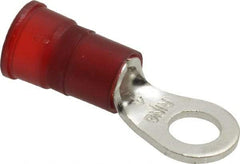 3M - 8-8 AWG Partially Insulated Crimp Connection Circular Ring Terminal - 1/4" Stud, Copper Contact - Exact Industrial Supply