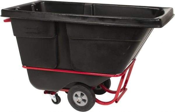 Rubbermaid - 1,400 Lb Load Capacity, 1/2 Cu Yd, Polyethylene Tilt Truck - 28" Wide x 60-1/2" Long x 38-5/8" High, Black - Exact Industrial Supply