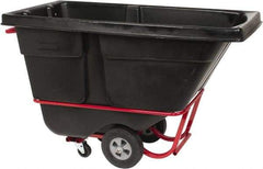 Rubbermaid - 1,400 Lb Load Capacity, 1/2 Cu Yd, Polyethylene Tilt Truck - 28" Wide x 60-1/2" Long x 38-5/8" High, Black - Exact Industrial Supply