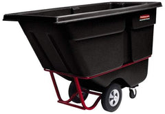 Rubbermaid - 2,100 Lb Load Capacity, 1 Cu Yd, Polyethylene Tilt Truck - 33-1/2" Wide x 72-1/4" Long x 43-3/4" High, Black - Exact Industrial Supply
