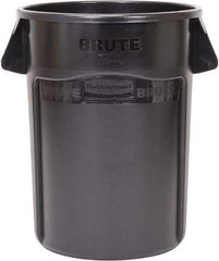 Rubbermaid - 44 Gal Black Round Trash Can - Polyethylene, 31-1/2" High - Exact Industrial Supply