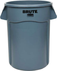 Rubbermaid - 44 Gal Gray Round Trash Can - Polyethylene, 31-1/2" High - Exact Industrial Supply