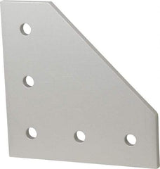 80/20 Inc. - 4-1/2" Wide, 4-1/2" High, Open Shelving 5 Hole 90° Angled Plate - Aluminum, Use with Series 15 & Bolt Kit 3320 or 3325 - Exact Industrial Supply