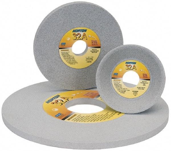 Norton - 16" Diam x 5" Hole x 2" Wide Centerless & Cylindrical Grinding Wheel - 46 Grit, Aluminum Oxide, Type 1, Coarse Grade, Vitrified Bond, No Recess - Exact Industrial Supply