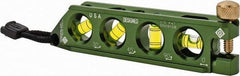 Greenlee - Magnetic 5-1/2" Long 4 Vial Torpedo Level - Aluminum, Green, 1 0°, 1 30°, 1 45° & 1 90° Vials - Exact Industrial Supply