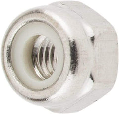 Value Collection - M3x0.50 Metric Coarse 18-8 & Austenitic Grade A2 Hex Lock Nut with Nylon Insert - 4mm High, Uncoated - Exact Industrial Supply