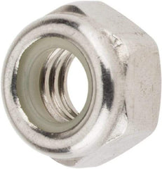 Value Collection - M6x1.00 Metric Coarse 18-8 & Austenitic Grade A2 Hex Lock Nut with Nylon Insert - 6mm High, Uncoated - Exact Industrial Supply