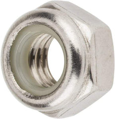 Value Collection - M8x1.25 Metric Coarse 18-8 & Austenitic Grade A2 Hex Lock Nut with Nylon Insert - 8mm High, Uncoated - Exact Industrial Supply