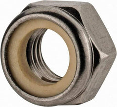 Value Collection - M12x1.75 Metric Coarse 18-8 & Austenitic Grade A2 Hex Lock Nut with Nylon Insert - 12mm High, Uncoated - Exact Industrial Supply