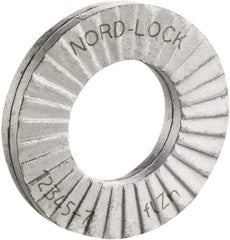 Nord-Lock - 3/8", Zinc Flake, Steel Wedge Lock Washer - Grade 2, 0.406 to 0.414" ID - Exact Industrial Supply