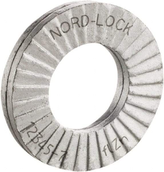 Nord-Lock - 5/8", 1.218" OD, Zinc Flake, Steel Wedge Lock Washer - Grade 2, 0.662 to 0.678" ID - Exact Industrial Supply