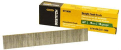 Stanley Bostitch - 18 Gauge 3/4" Long Brad Nails for Power Nailers - Steel, Galvanized Finish, Brad Head, Chisel Point - Exact Industrial Supply