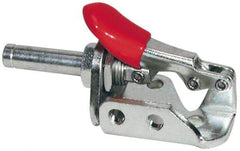 De-Sta-Co - 150 Lb Load Capacity, Flanged Base, Stainless Steel, Standard Straight Line Action Clamp - 3 Mounting Holes, 0.19" Mounting Hole Diam, 0.28" Plunger Diam, Thumb Handle - Exact Industrial Supply