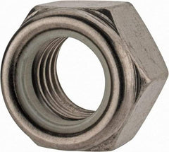 Value Collection - M18x2.50 Metric Coarse 18-8 & Austenitic Grade A2 Hex Lock Nut with Nylon Insert - 18.5mm High, Uncoated - Exact Industrial Supply