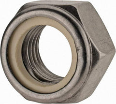 Value Collection - M20x2.50 Metric Coarse 18-8 & Austenitic Grade A2 Hex Lock Nut with Nylon Insert - 20mm High, Uncoated - Exact Industrial Supply