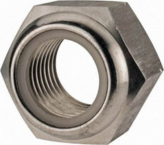 Value Collection - M33x3.50 Metric Coarse 18-8 & Austenitic Grade A2 Hex Lock Nut with Nylon Insert - 33mm High, Uncoated - Exact Industrial Supply