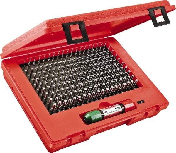 Starrett - 190 Piece, 0.061-0.25 Inch Diameter, Steel, Plug and Pin Gage Set - Minus 0.0002 Inch Tolerance, Class ZZ - Exact Industrial Supply