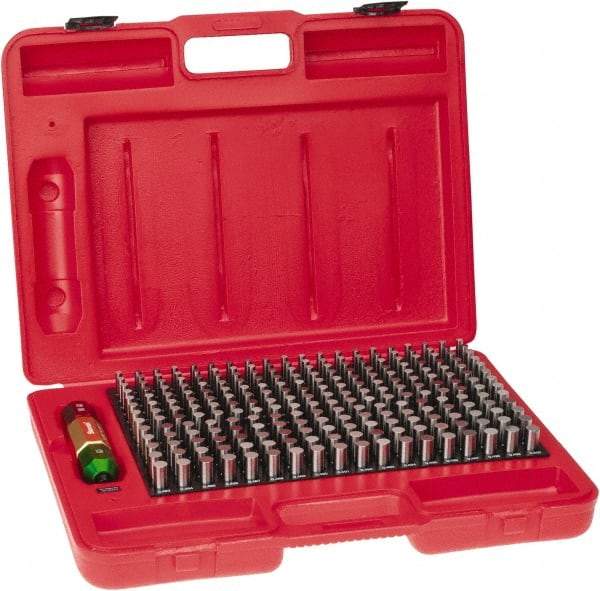 Starrett - 250 Piece, 0.251-0.5 Inch Diameter, Steel, Plug and Pin Gage Set - Minus 0.0002 Inch Tolerance, Class ZZ - Exact Industrial Supply