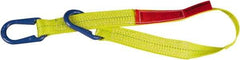 Lift-All - 16' Long x 4" Wide, 11,500 Lb Vertical Capacity, 2 Ply, Polyester Web Sling - 9,200 Lb Choker Capacity, Yellow - Exact Industrial Supply