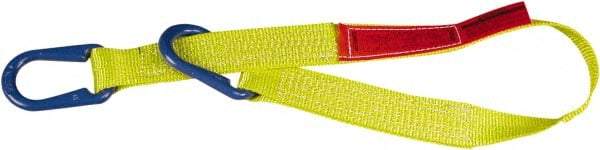 Lift-All - 10' Long x 4" Wide, 11,500 Lb Vertical Capacity, 2 Ply, Nylon Web Sling - 9,200 Lb Choker Capacity, Yellow - Exact Industrial Supply