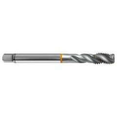 1-8 2B 4-Flute Cobalt Yellow Ring Semi-Bottoming 40 degree Spiral Flute Tap-Bright - Exact Industrial Supply