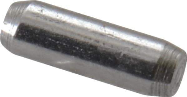Made in USA - 1/16" Diam x 3/16" Pin Length 416 Stainless Steel Precision Dowel Pin - Passivated Finish, C 36-42 Hardness, 2 Beveled End - Exact Industrial Supply