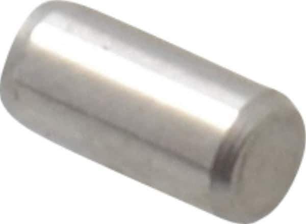 Made in USA - 3/32" Diam x 3/16" Pin Length 416 Stainless Steel Precision Dowel Pin - Passivated Finish, C 36-42 Hardness, 2 Beveled End - Exact Industrial Supply